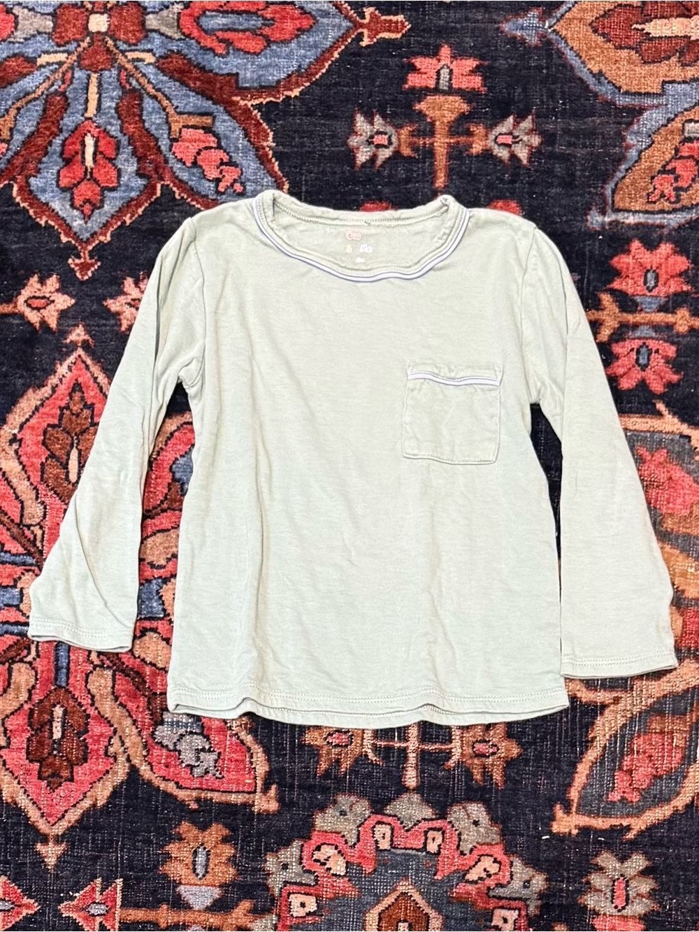 Oso & Me Edward Long-Sleeve Pocket Tee in Sage Green